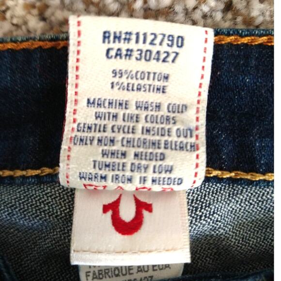 True Religion Joey Super T Flare Jeans Size 27 Y2K Twisted Inseam Flap Pockets - Picture 4 of 12